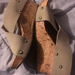Beige Wedge Sandals